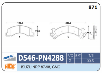 PASTILLA DELANTERA D546