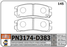 PASTILLA TRASERA D383