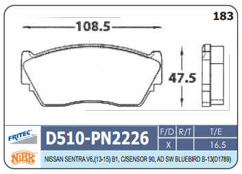 PASTILLA DELANTERA D510