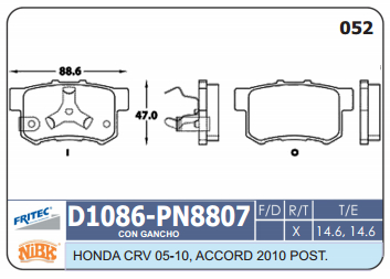 PASTILLA TRASERA D1086