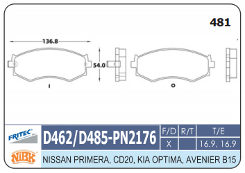 PASTILLA DELANTERA D462