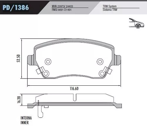 PASTILLA DELANTERA D1491