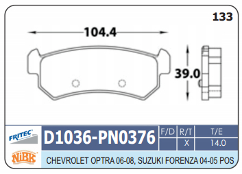 PASTILLA TRASERA D1036