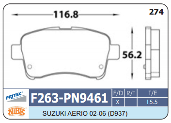 PASTILLA DELANTERA D937