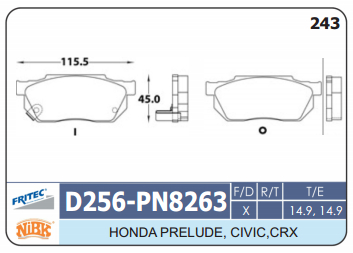 PASTILLA DELANTERA D256