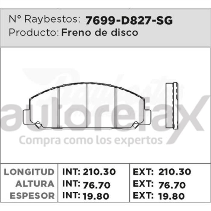 PASTILLA DELANTERA D827