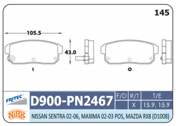 PASTILLA TRASERA D900