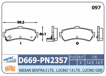 PASTILLA TRASERA D669