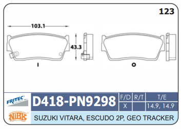 PASTILLA DELANTERA D418