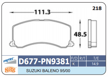 PASTILLA DELANTERA D677