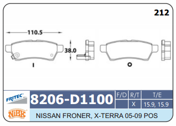PASTILLA TRASERA D1100