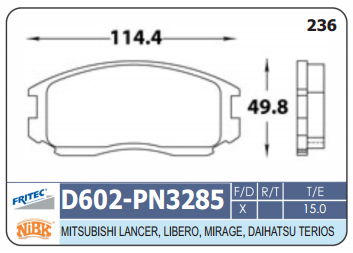 PASTILLA DELANTERA D535
