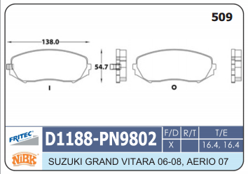 PASTILLA DELANTERA D1188