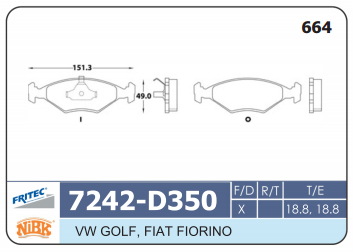 PASTILLA DELANTERA D350