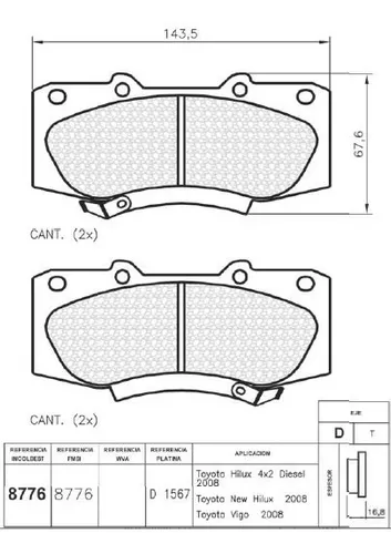 PASTILLA DELANTERA D1567