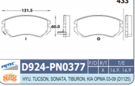 PASTILLA DELANTERA D924