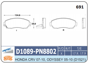 PASTILLA DELANTERA D1089