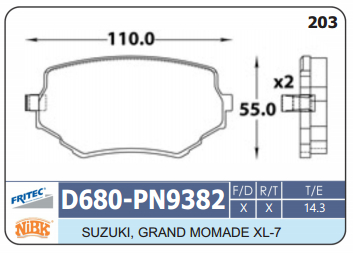 PASTILLA DELANTERA Y TRASERA D680