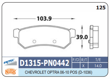 PASTILLA TRASERA D1315