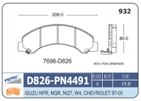 PASTILLA DELANTERA D826