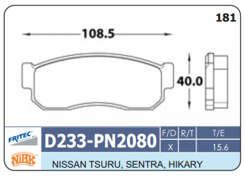PASTILLA DELANTERA D233
