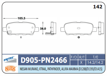 PASTILLA TRASERA D1415