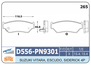 PASTILLA TRASERA D556