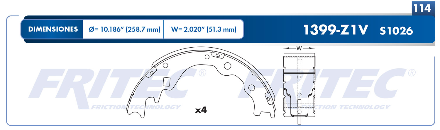 ZAPATA TRAS S1026 FRT
