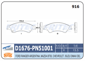 PASTILLA DELANTERA D1676